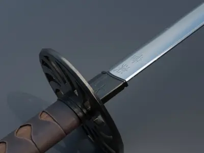 Game ready Katana Sword Low-poly 3D model
