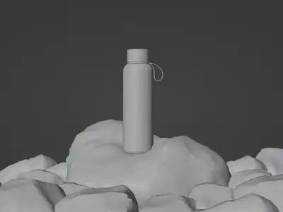 Tumbler Bottle Black Stainless Steel Low-poly 3D model