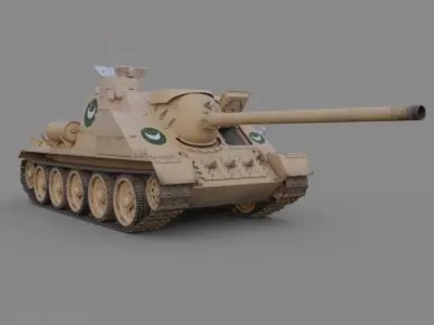 SU-100 Tank destroyer Egypt Free 3D model