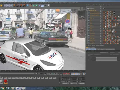 Police French Car Free 3D model