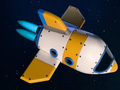 Stylized space shuttle Low-poly 3D model