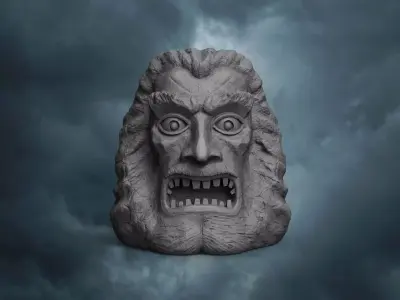 Zardoz statue of demon head 3D print model