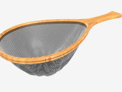 Wooden fly fishing net 3D model