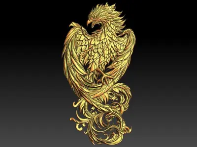 4 phoenix CNC Relief Model Free 3D print model