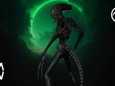 Alien Monster 3 Low-poly 3D model