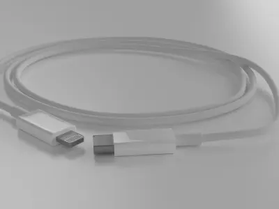 USB-C to Apple Lightning Cable 3D model