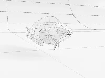 False cleanerfish low poly 3d model  Low-poly 3D model