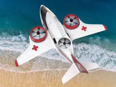 Medical Ambulance XTI Electric Aircraft eVTOL with Interior 3D model