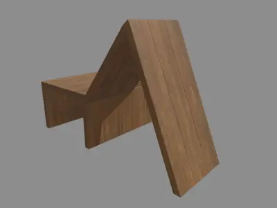 Low Poly Bench 07 Low-poly 3D model