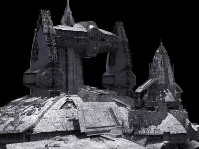 Jupiter Space station Kitbash 2 3D model