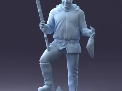 000267 Hunter with Rifle and Trophy 0527 3D model