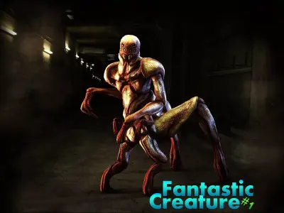 Fantastic Creature 1 Low-poly 3D model