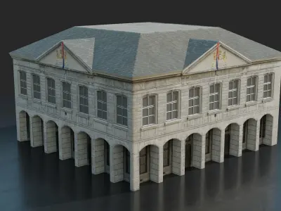 Urban Building Low-poly 3D model