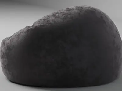Grey Velvet Bean Bag Free 3D model