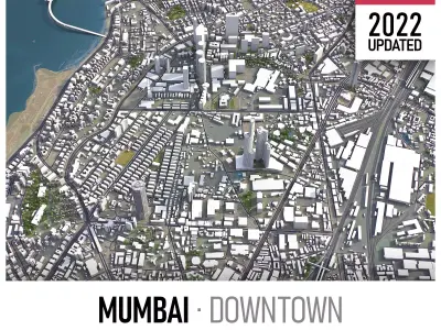 Mumbai - 3D City Model Low-poly 3D model