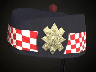 4 British ww2 military side caps works on roblox characters too Low-poly 3D model