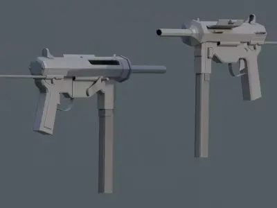 Grease Gun M3 - Low Poly Low-poly 3D model