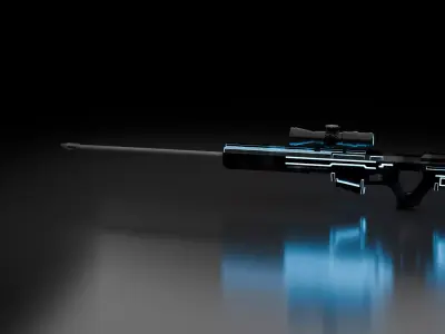 Sci Fi Riffle Canon Low-poly 3D model