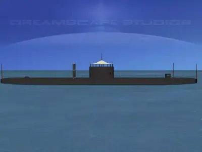 USS Monitor Ironclad 3D model