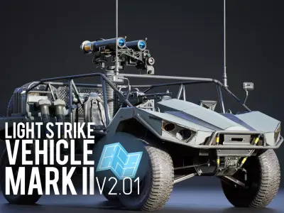 Light Strike Vehicle Mark II v2 Vehicle Blueprint Low-poly 3D model