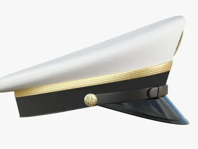 Navy Officer Cap PBR Low-poly 3D model