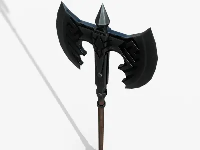 Two handed Ax Low-poly 3D model