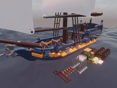 LEGO BRITISH SLOOP - THE HUNTSMAN - Rogue Film Productions 3D model