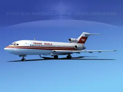 Boeing 727-100 Trans World 2 3D model