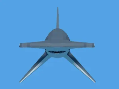 Low Poly Cartoon Hammerhead Shark Low-poly 3D model
