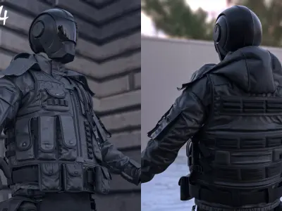 Male Military Outfit 5 Low-poly 3D model