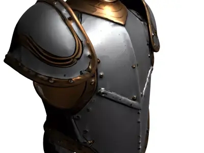Medieval Knight Chest Armor Pauldrons Low-poly 3D model