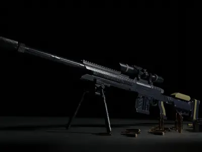 FATAL X59 Sniper Low-poly 3D model