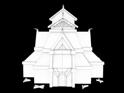 Viking - Nordic Temple Low-poly 3D model