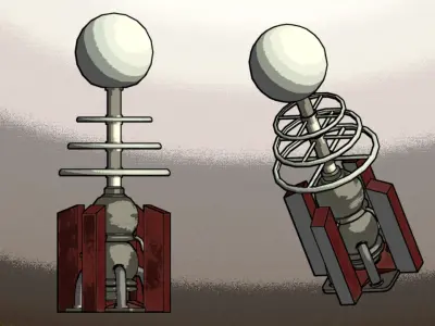 Tesla Coil Tower Low-poly 3D model