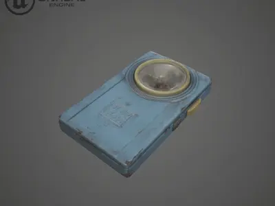 Military flashlight Low-poly 3D model