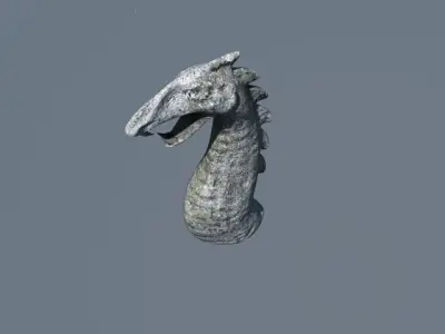 Low poly serpent stone Low-poly 3D model