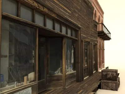 Low Poly Wild West Buildings2 Low-poly 3D model