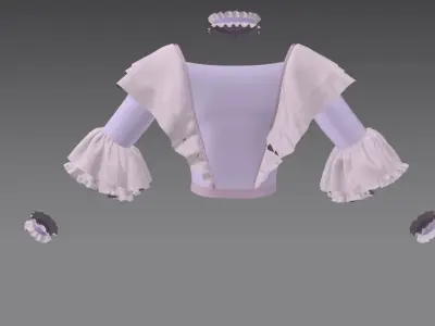victorian dress top part 3D model