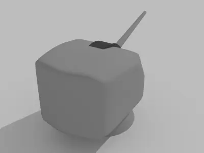 5 Inch US Navy Single Gun 3D model