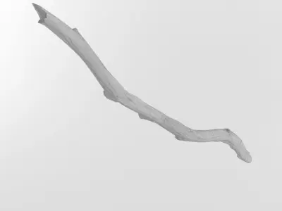 Wooden Stick Branch Staff Low Poly Game Ready asset Low-poly 3D model