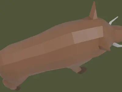 Stylized lowpoly BOAR Low-poly 3D model