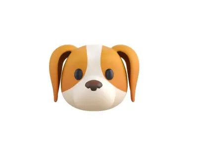 Prop172 Beagle Dog Head 3D model