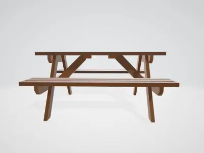 Picnic Table Free low-poly 3D model order