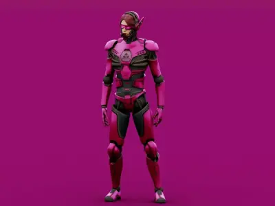 CYBORGTOPIA B-35  Rigged for Unreal Engine - Unity - MIXAMO 3D model