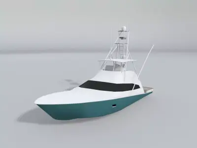 Sport Fishing Yacht Boat LOWEST Low-poly 3D model