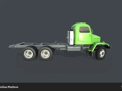 PV3S Truck Civilian Platform Free low-poly 3D model