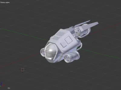  spaceship science space military Low-poly 3D model