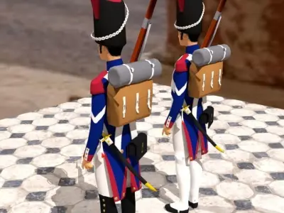 Grenadier de la Garde or Guard Grenadier of Napoleon Low-poly 3D model