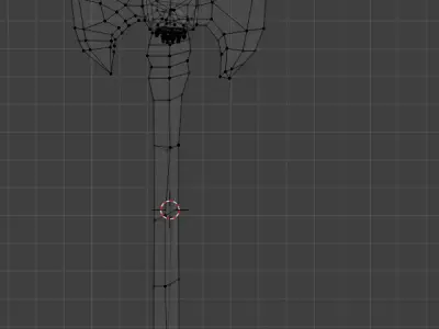 Low Poly Double Blade Axe with Skull - Hand Painted Game Ready Low-poly 3D model