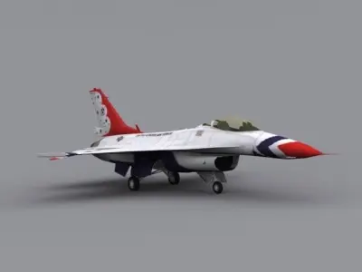F16 Thunderbird Low-poly 3D model